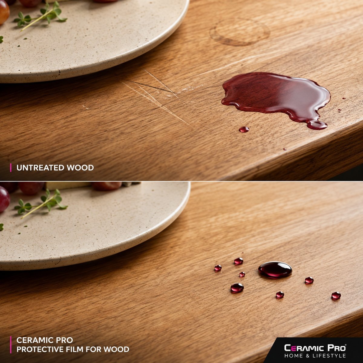 Relaxed low-maintenance kitchen island living with Ceramic Pro protection