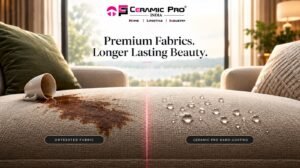 Premium sofa, curtains and carpet protected with Ceramic Pro nano-ceramic textile protection